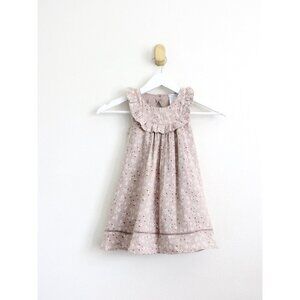 NEW! Tahari Floral Cotton Summer Dress A Line Taupe Tan Color SZ 3T